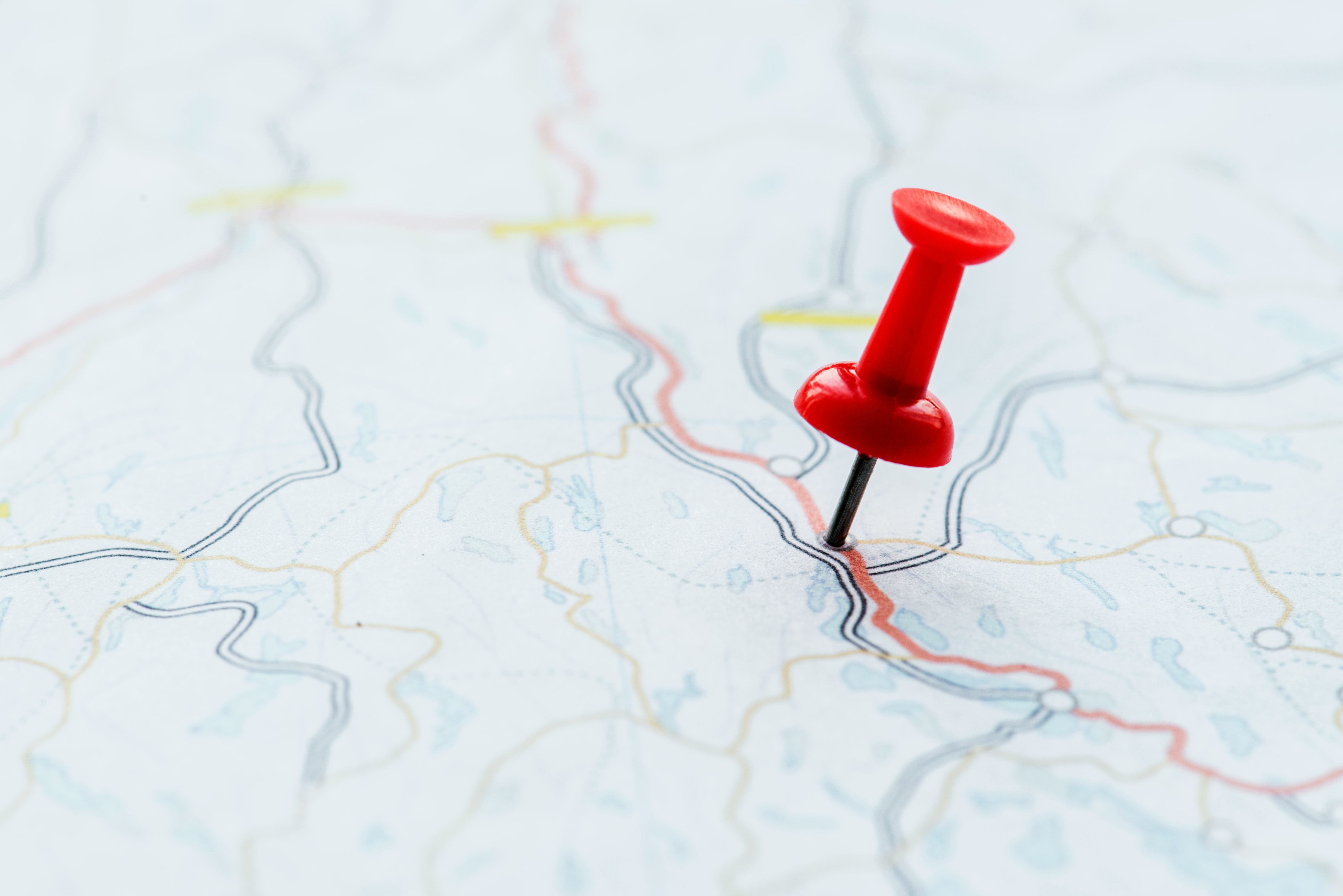 Red pin on map